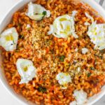 romesco sauce in a round bowl