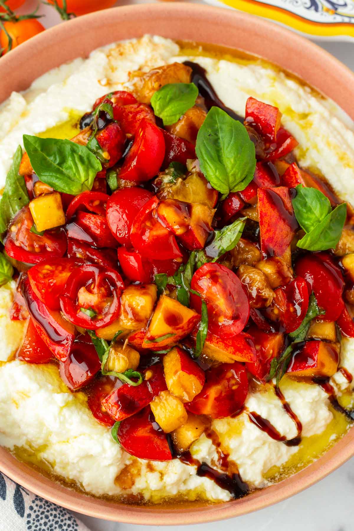 toppings added on the burrata