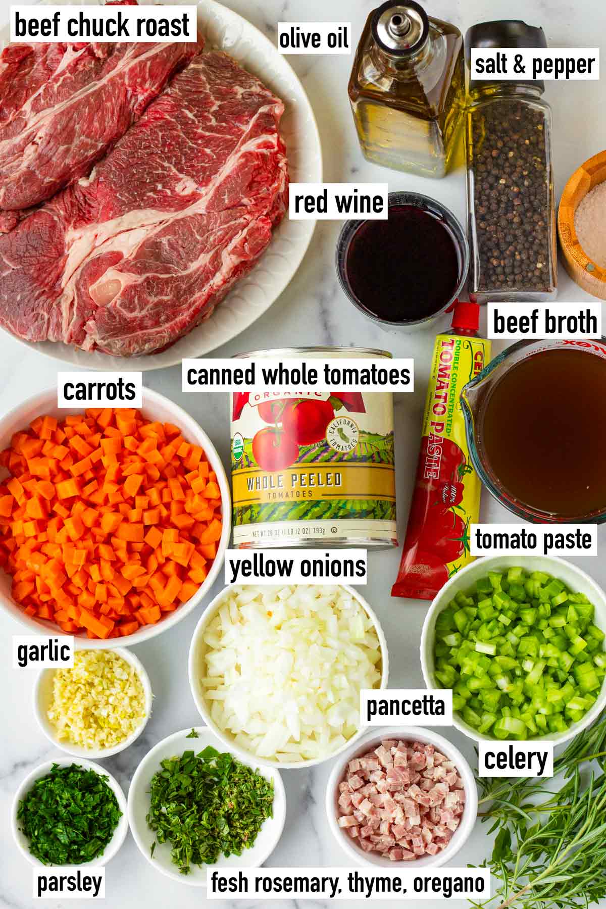labeled ingredients
