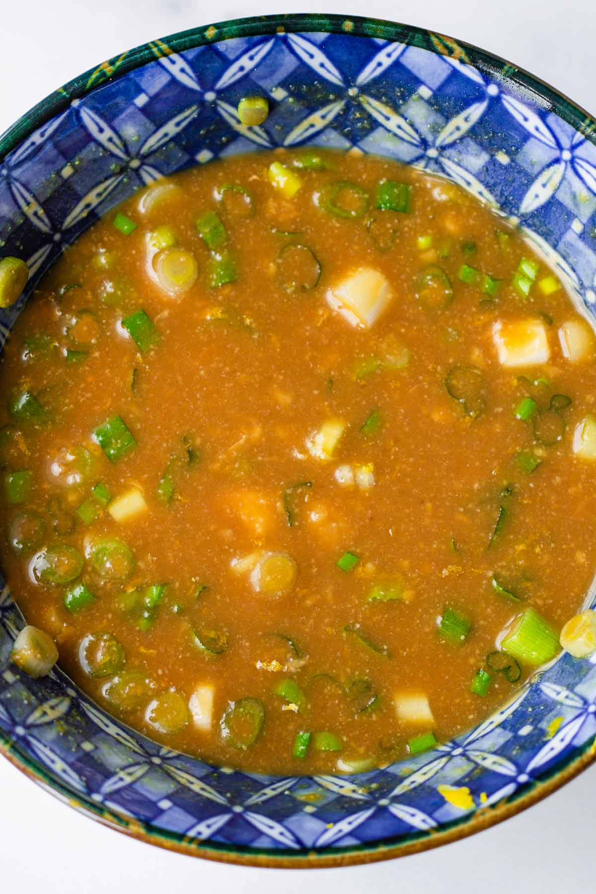 mixed marinade in bowl