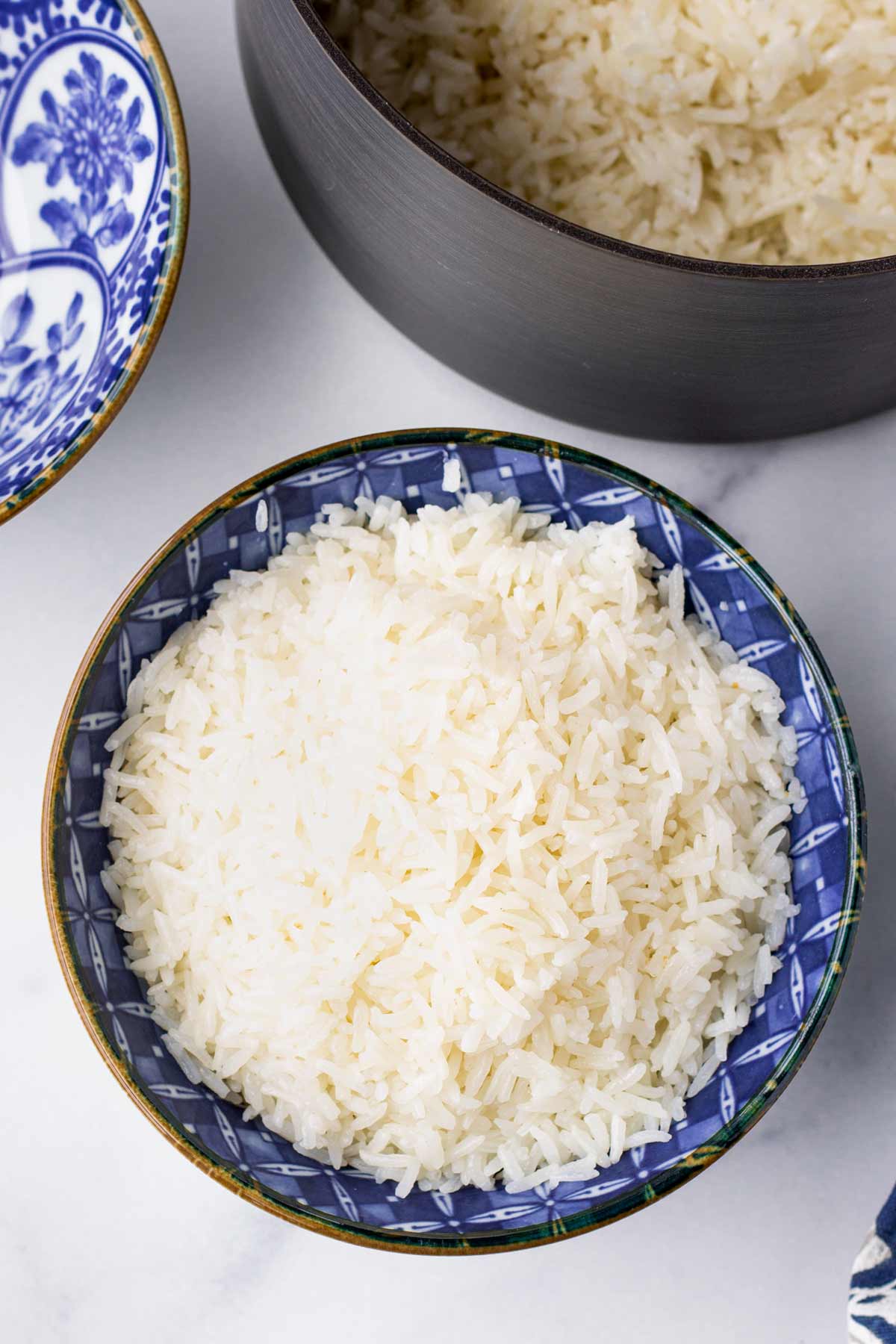 a bowl of cooked coconut rice