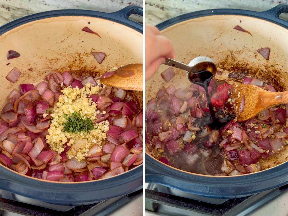 sauteeing onions and aromatics in dutch oven