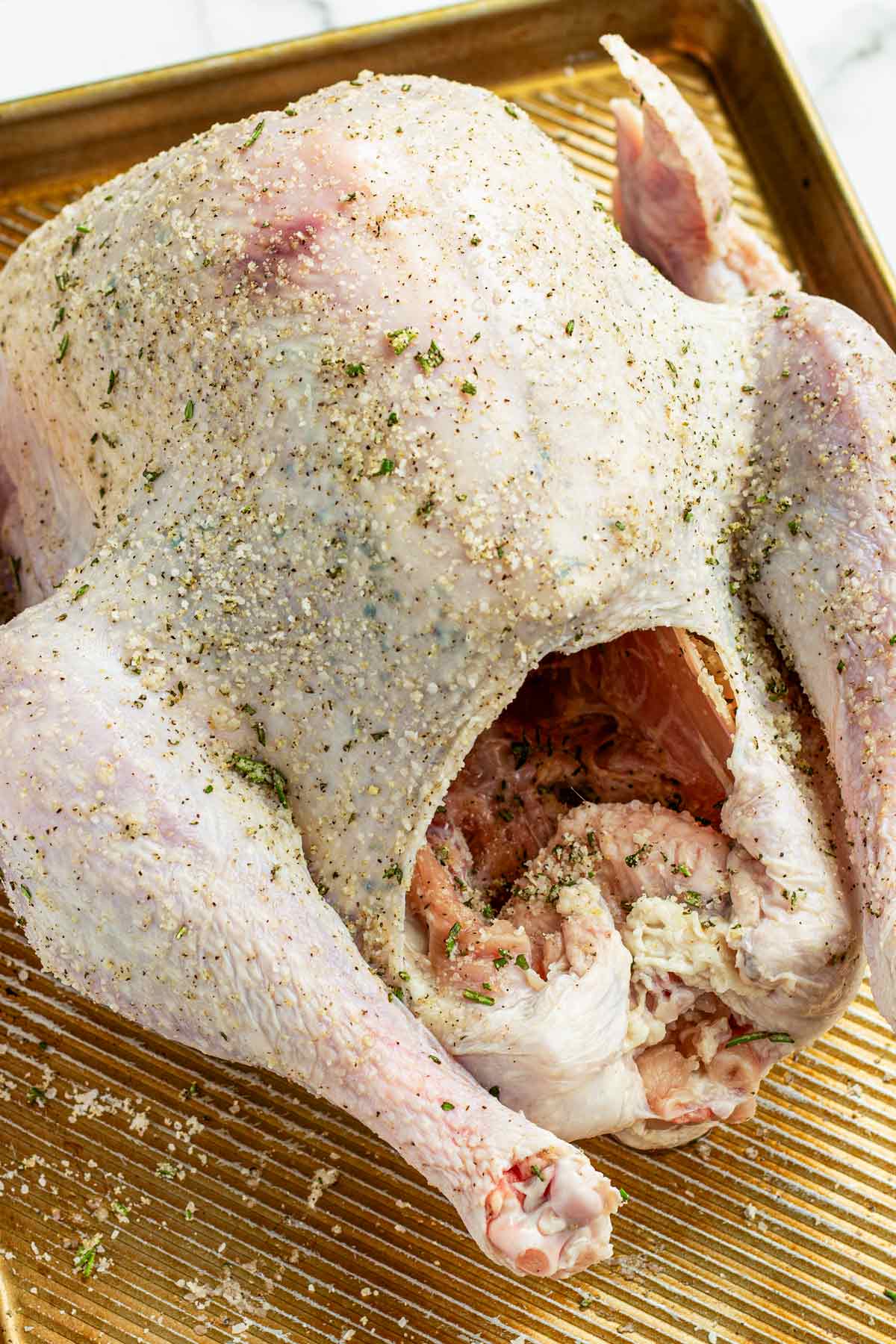 overnight salted dry brined turkey