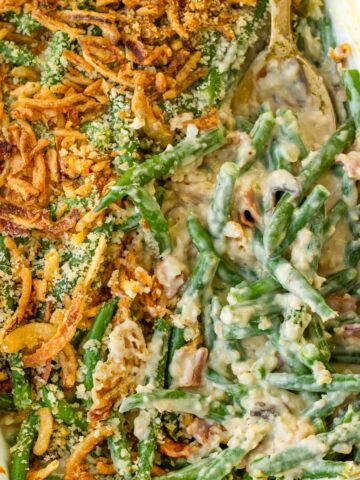 green bean casserole with fresh green beans