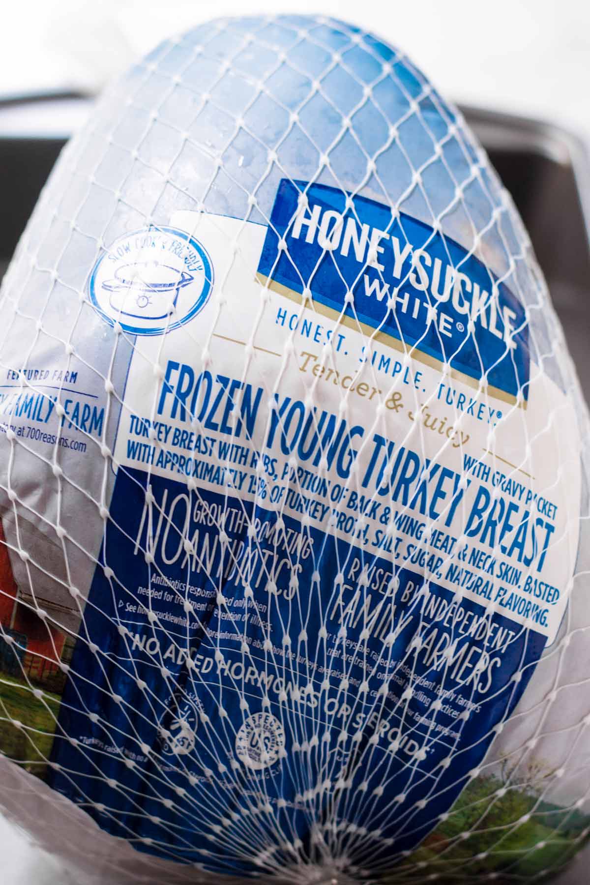 frozen turkey breast in its packaging