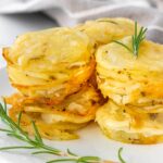 stacked baked potatoes in muffin tin