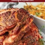 pin image design for slow cooker glazed ham