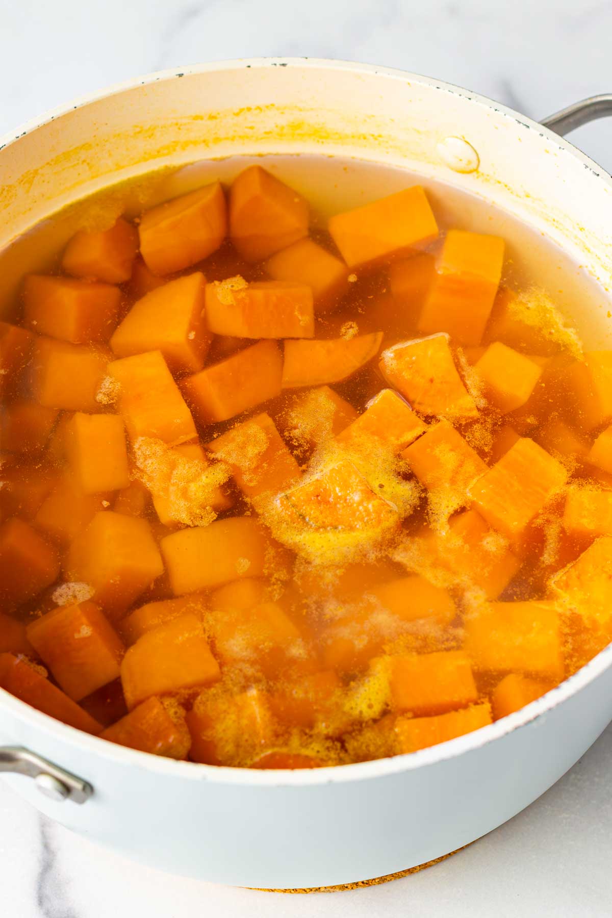 cooking cubed sweet potatoes