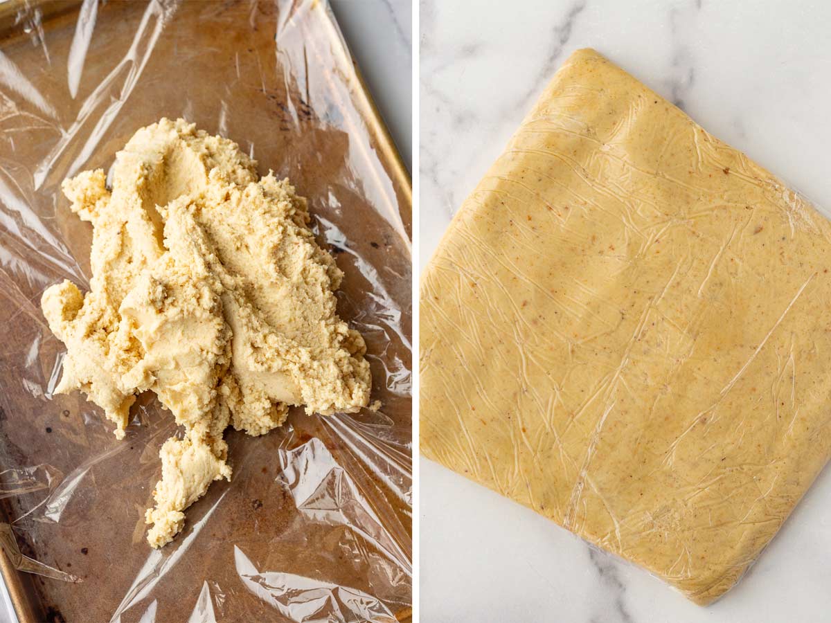 rolling dough into a disk to chill