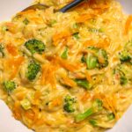 creamy broccoli cheddar orzo