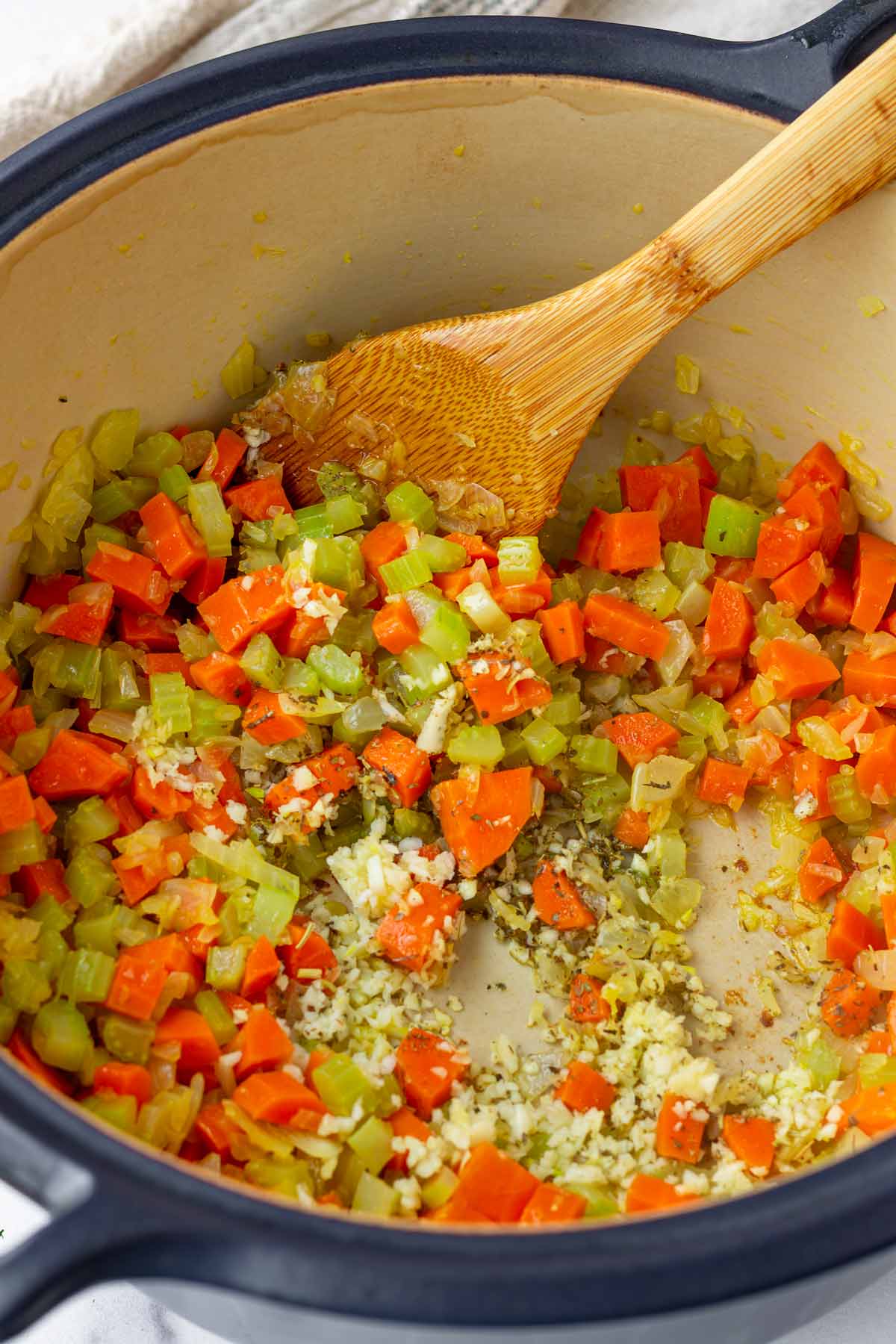 sauteing vegetables and aromatics in dutch oven