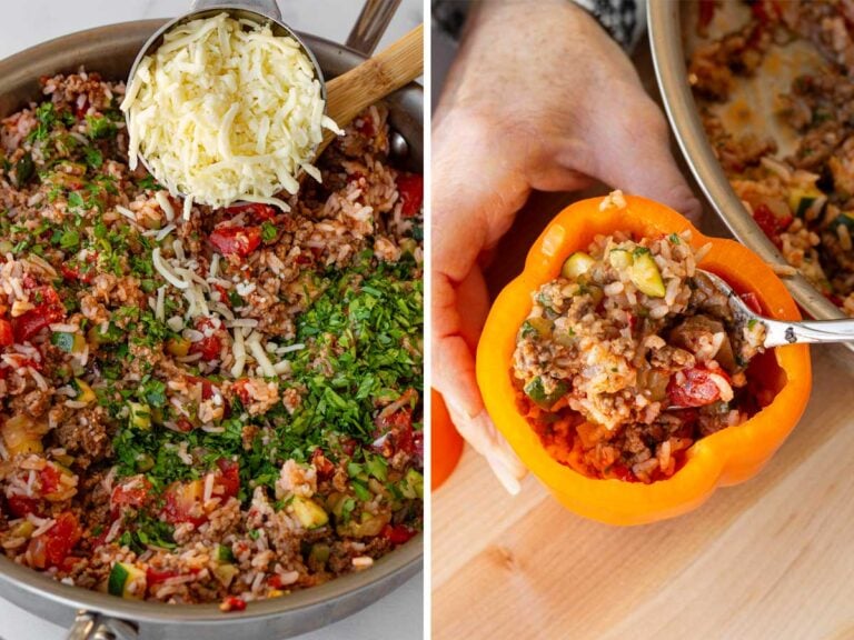 Stuffed Peppers Ground Beef and Rice - Cooking For My Soul