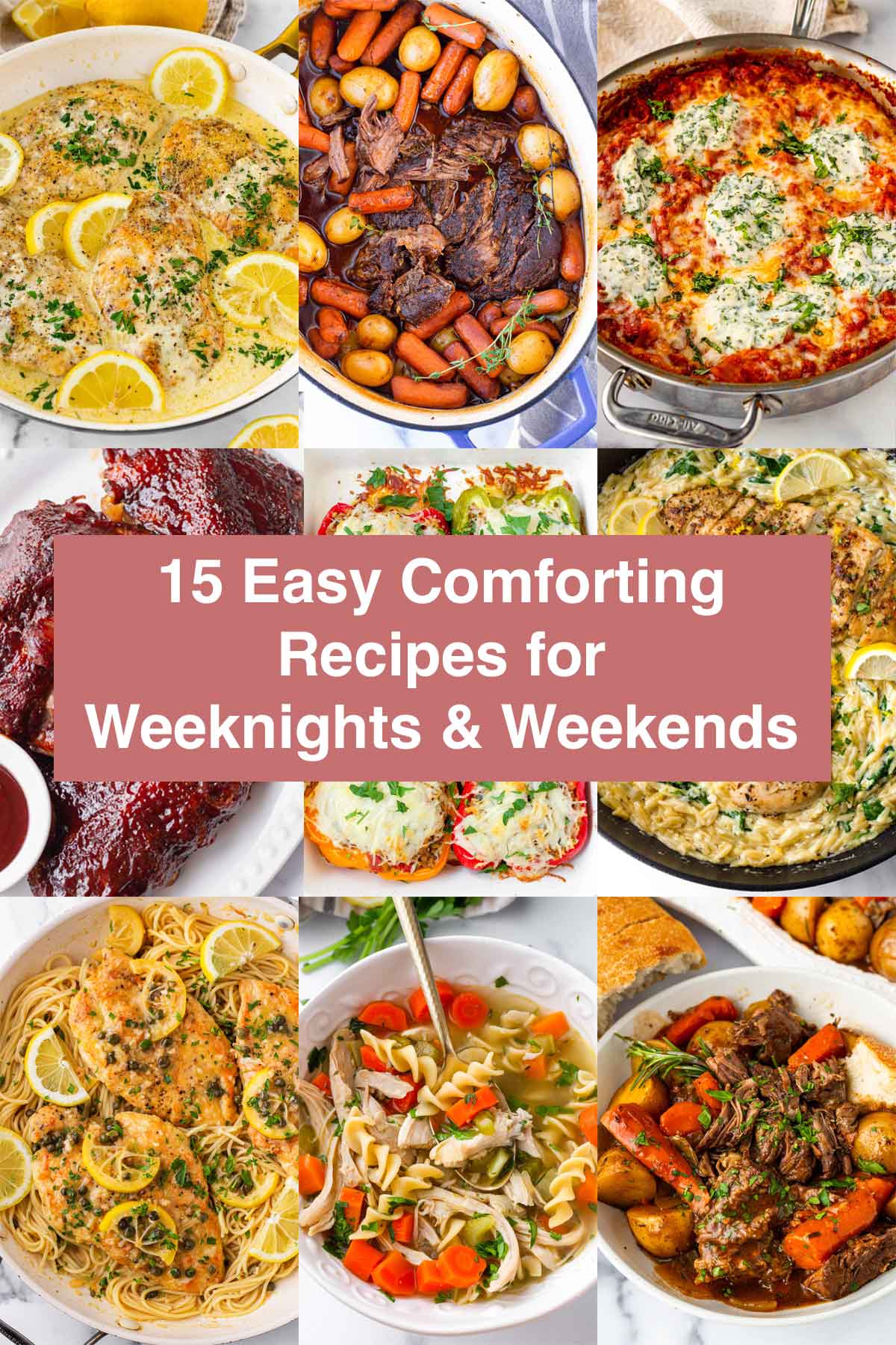 collection set of recipes for 15 easy comforting recipes