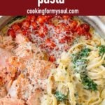 pin image design for creamy salmon pasta