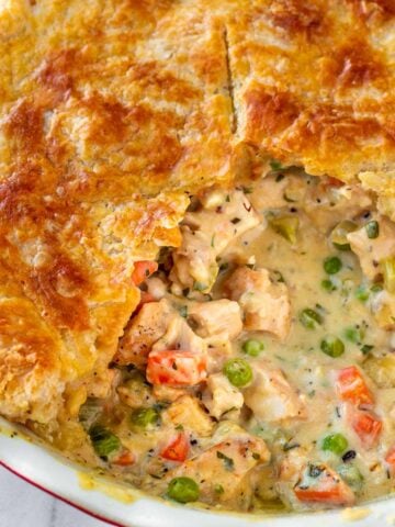 chicken pot pie recipe with carrots, green peas, celery