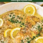 pin image design for creamy lemon chicken