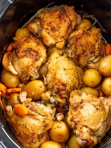 slow cooker chicken thighs with potatoes and carrots