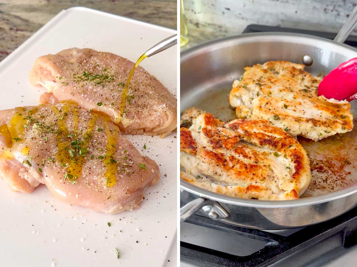 seasoning and cooking chicken breasts