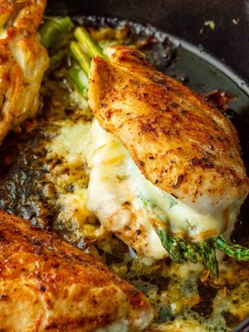 seasoned asparagus stuffed chicken with cheese