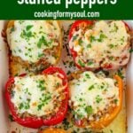 pin image design for turkey stuffed peppers recipe
