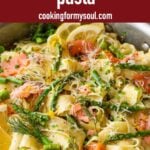 pin image design for smoked salmon pasta