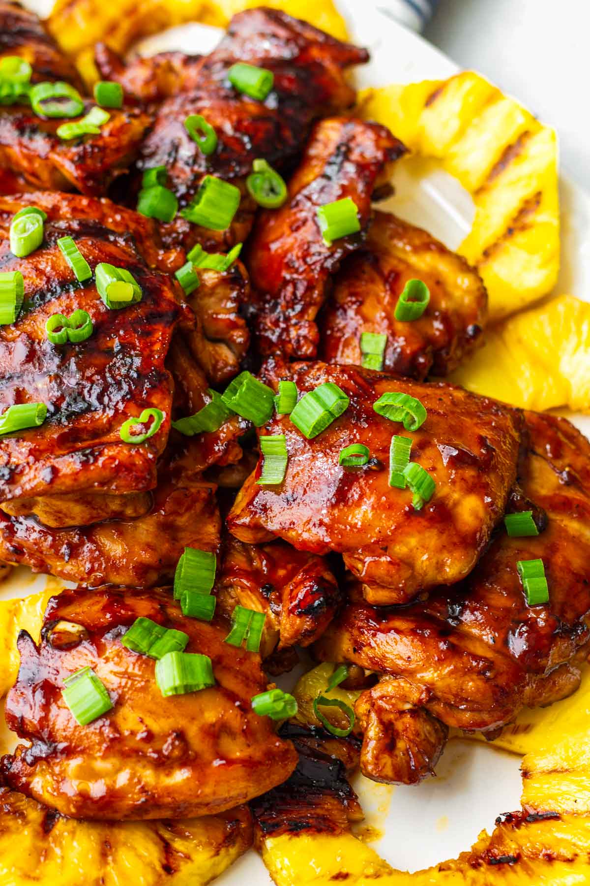 garnished hawaiian chicken with scallions