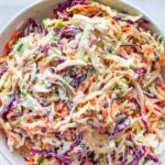 mixed crunchy coleslaw with craamy dressing