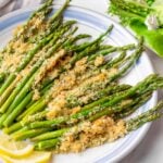 roasted asparagus with parmesan and breadi ng