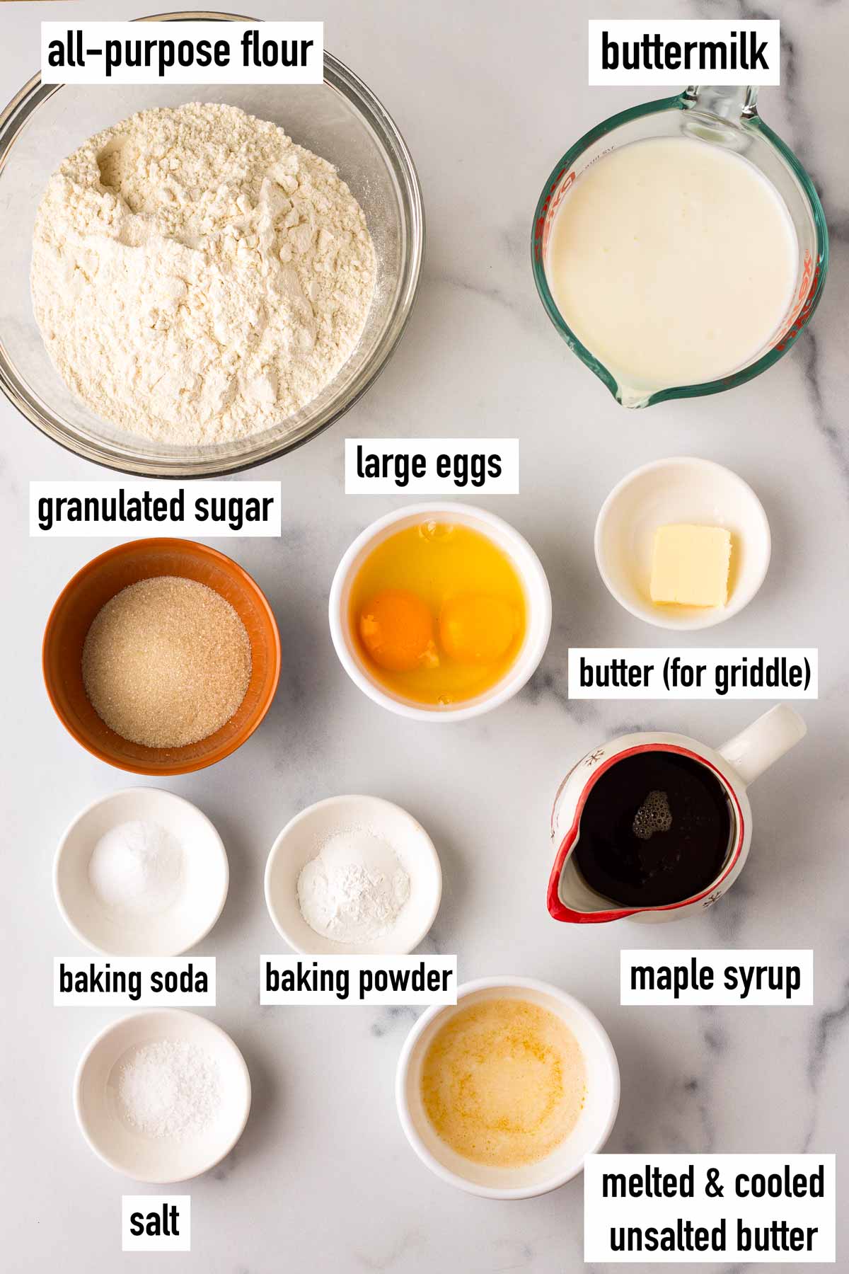 labeled ingredients for recipe