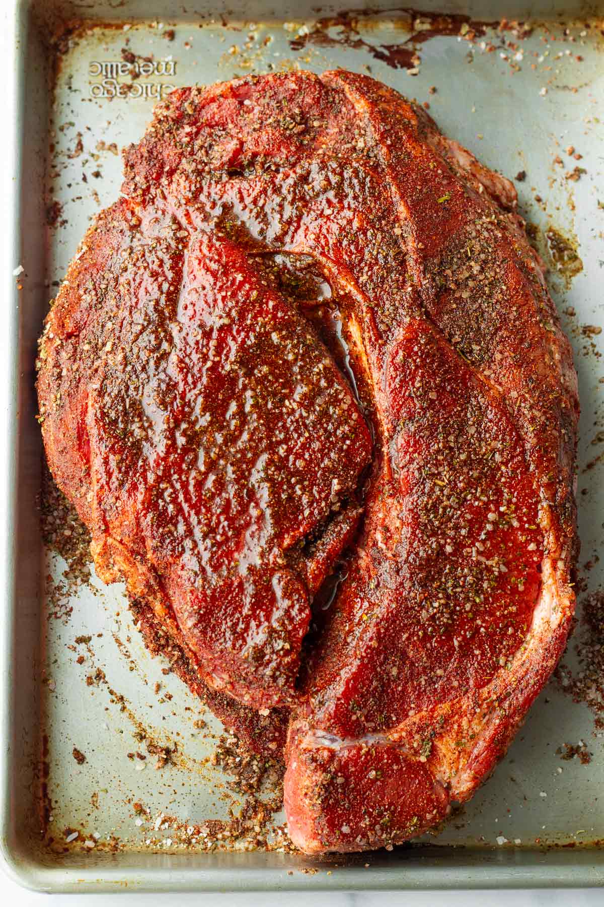 seasoned chuck roast uncooked