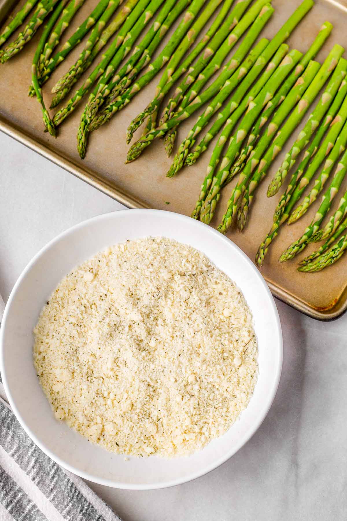 bowl with panko and parmesan mixture