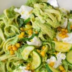 creamy zucchini pasta serving