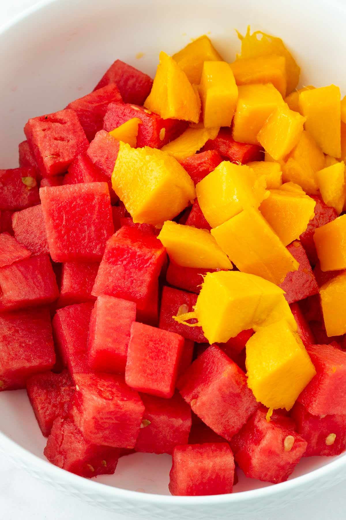 cubed watermelon and mango