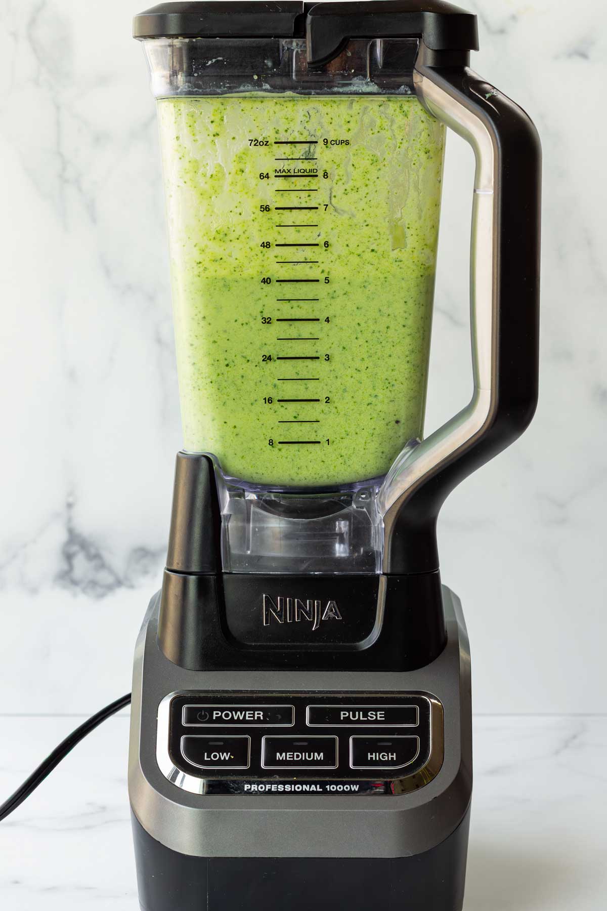 blended zucchini pasta sauce in the blender