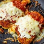 chicken parmesan with marinara and melted mozzarella