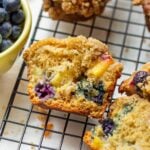 blueberry peach muffin with topping