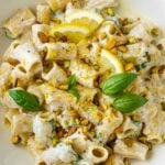 lemon ricotta pasta with pistachios and basil