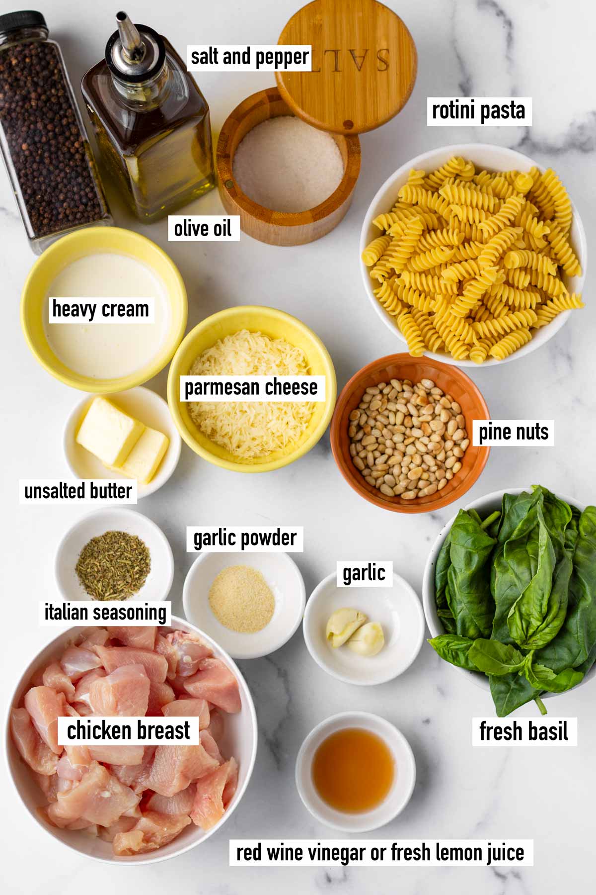 labeled ingredients