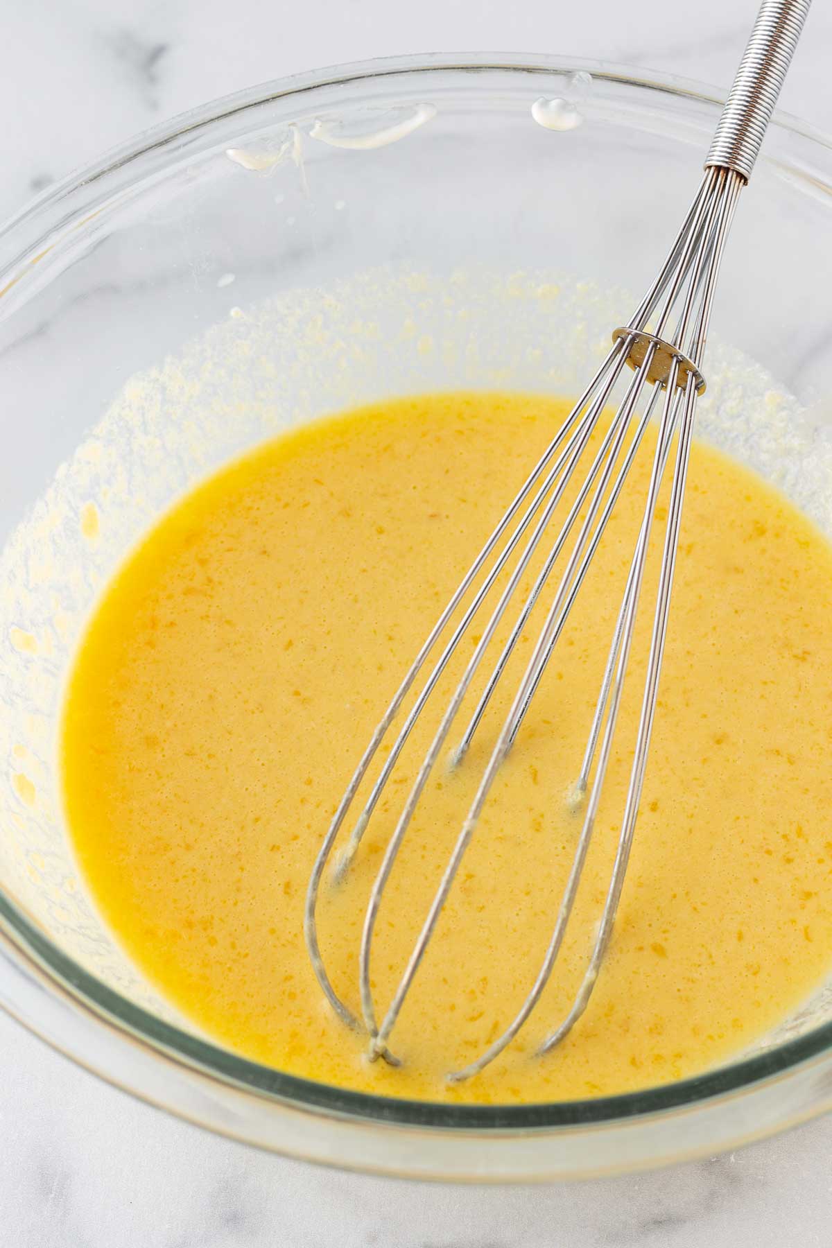 whisking the wet ingredients