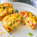 sliced denver omelet egg muffins