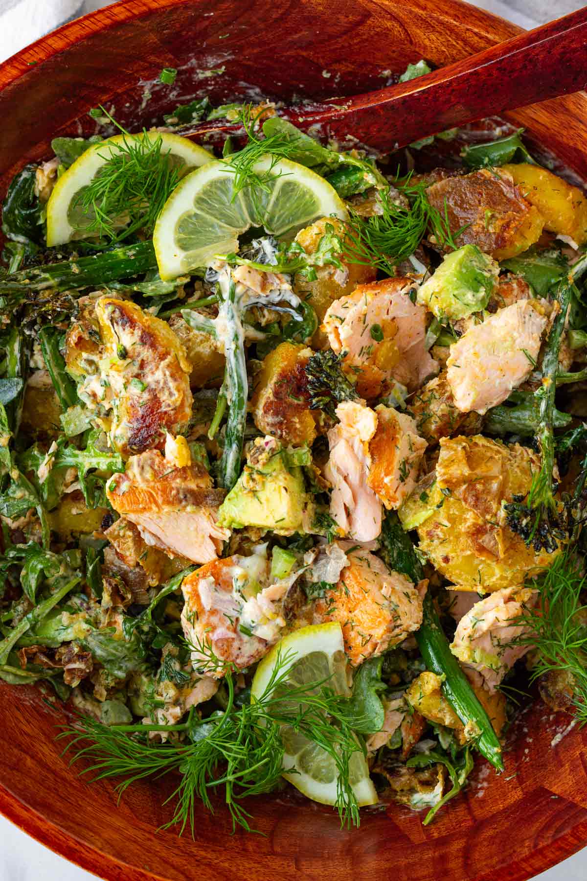 salmon and potato dinner salad