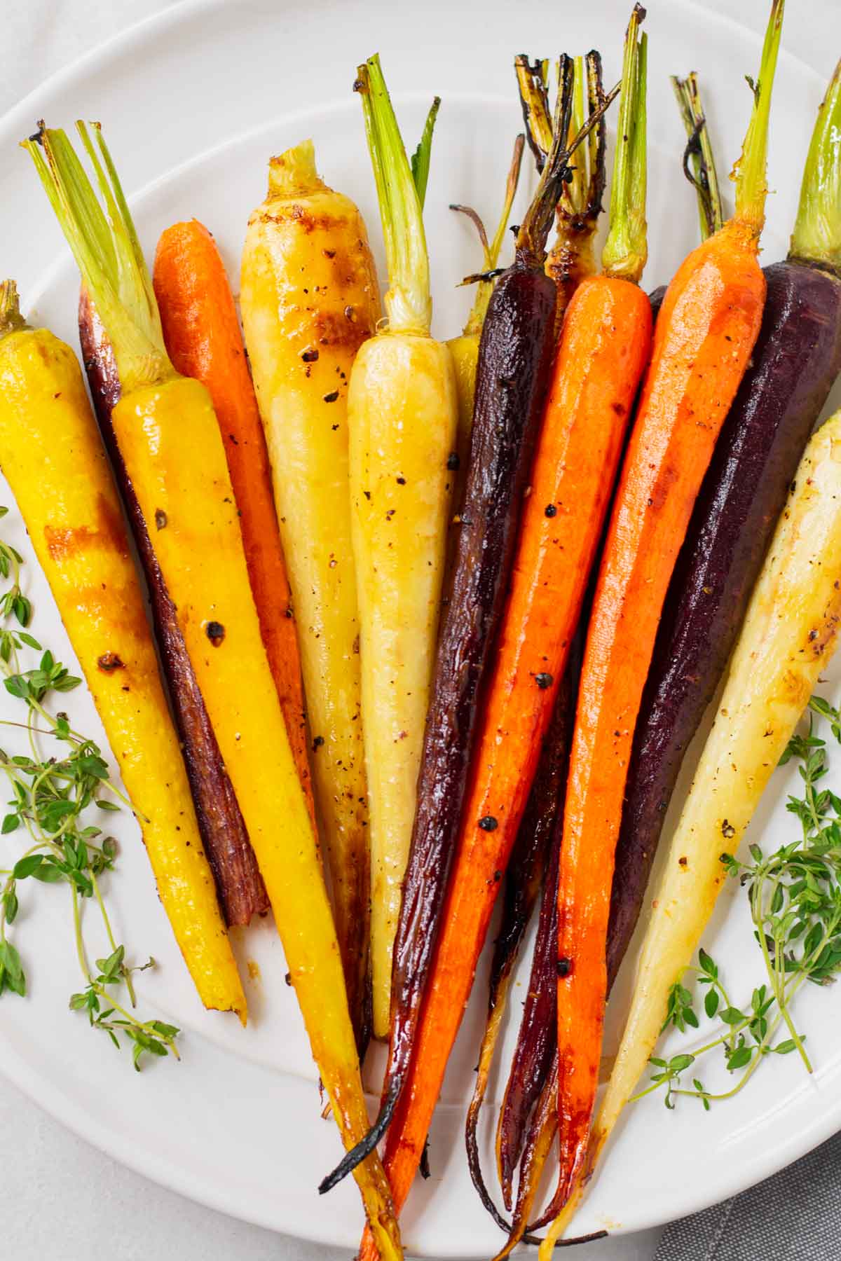 roasted rainbow carrots whole