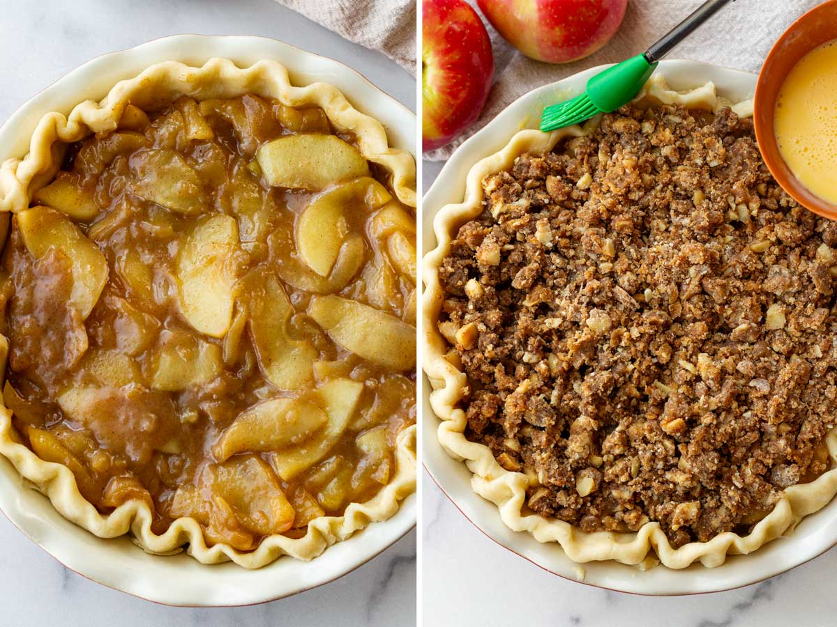 assembling apple pie
