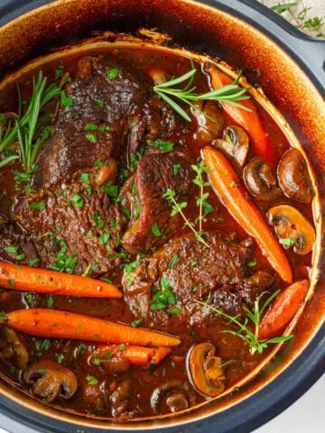 finished dutch oven braised beef