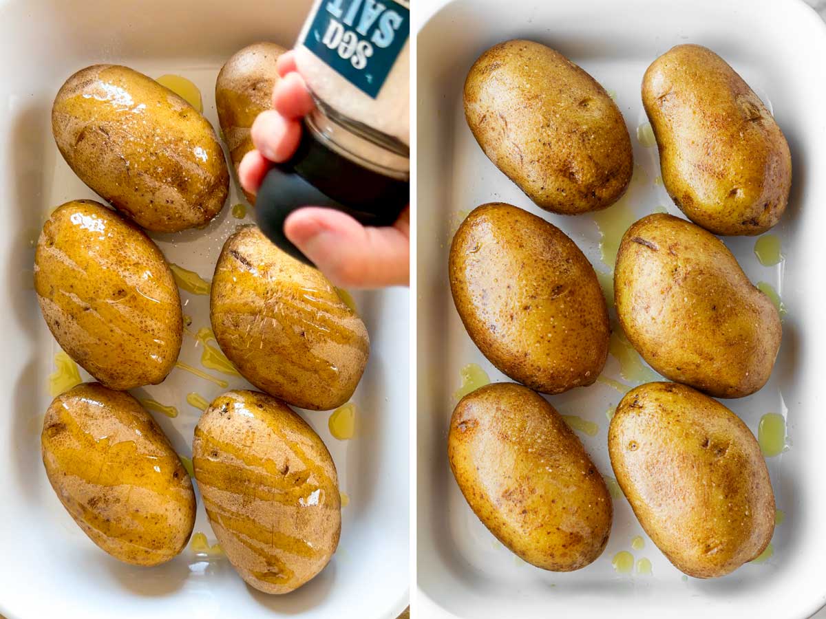 seasoning whole russet potatoes for baking