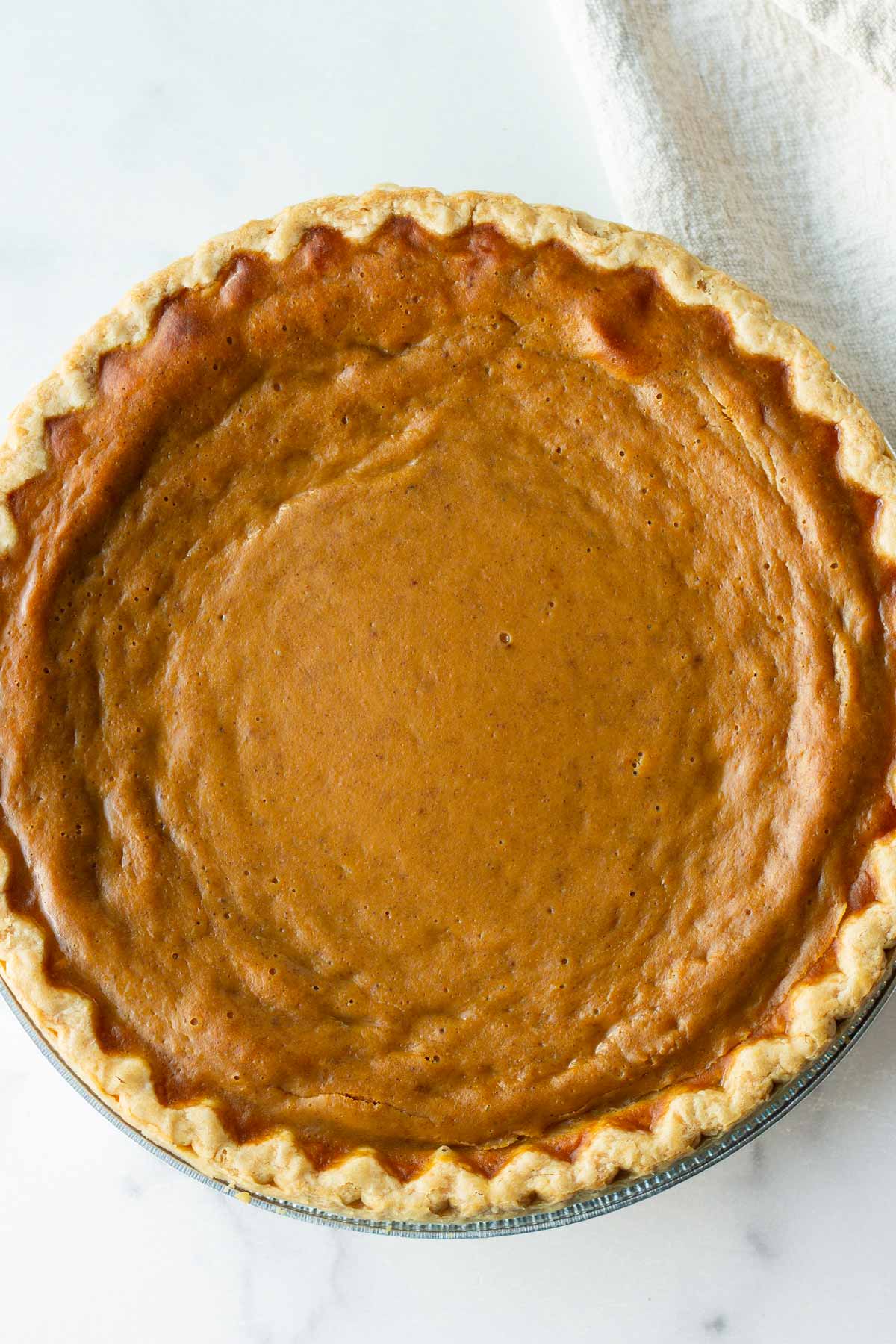 cooled down pumpkin pie