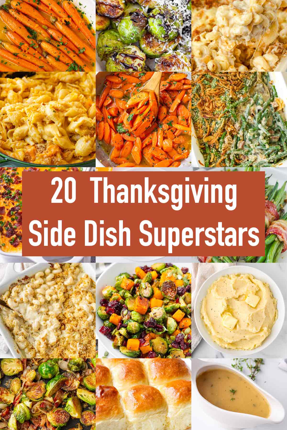 a roundup of 20 thanksgiving side dishes